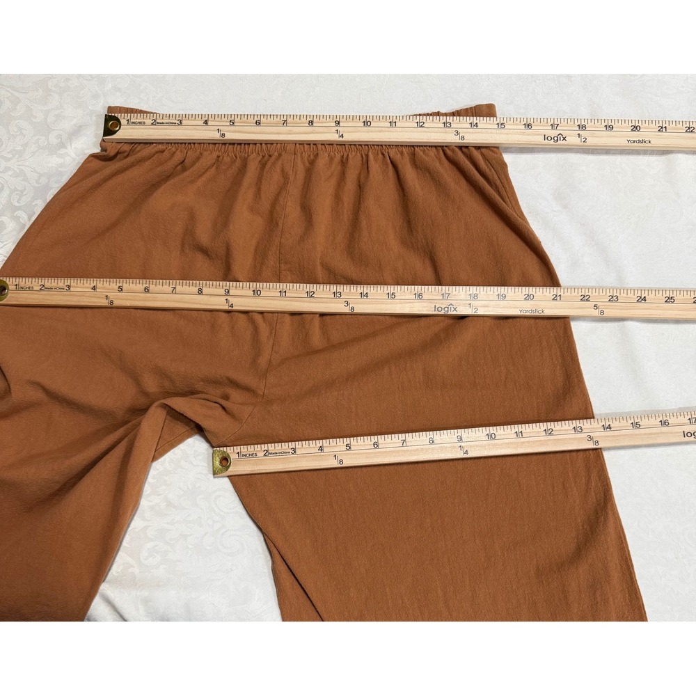 Urban Romantics Wide Leg Pants Womens Medium Rust Orange Cotton Boho Culottes - Picture 5 of 7